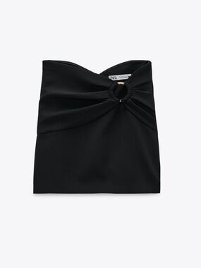 Zara Asymmetrical Black Mini Skirt - NWT